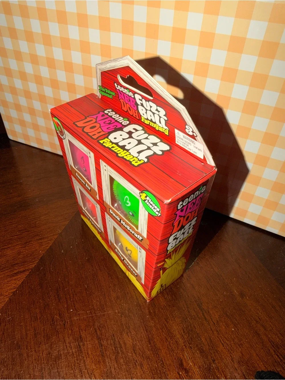 Nee Doh Fuzz Ball Kids Toy 4-Pack - Pink, Green, Red, Yellow